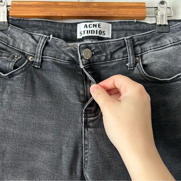 ACNE STUDIOS Women Skin 5 Used Faded Black Skinny Slim Fit Jeans Size W28 L34 - Picture 3 of 8